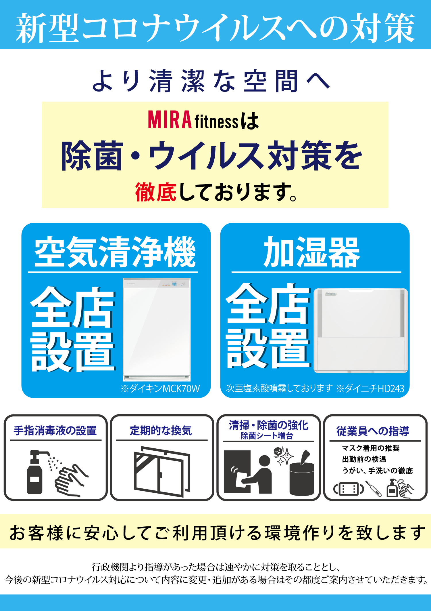 新型コロナウイルスへの対策